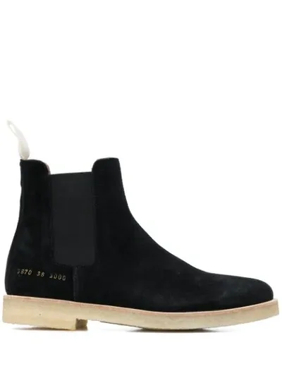 Common Projects Suede Chelsea Boots 3870 In Black