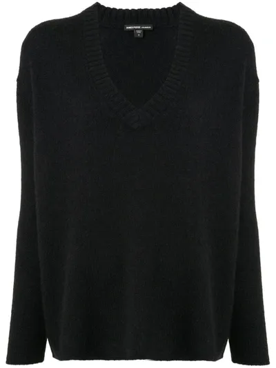 James Perse Loose-fit V-neck Jumper In Blue