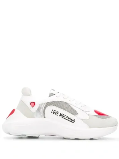 Love Moschino Heart Patch Chunky Sneakers In White