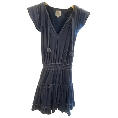 Pre-owned Misa Velvet Mini Dress In Blue