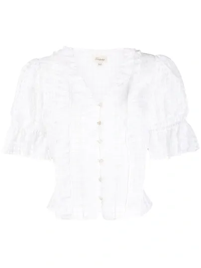 Temperley London Donna Ruffle Blouse In White