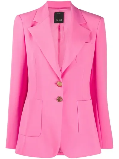 Pinko Single Breasted Blazer In Pink