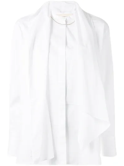 Ports 1961 Scarf-embellished Poplin Shirt In White