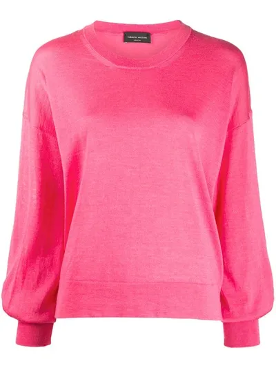 Roberto Collina Bell-sleeved Knitted Top In Pink