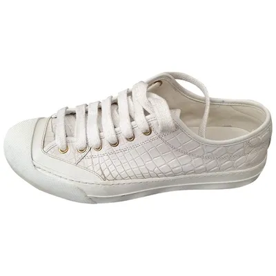 Pre-owned Gucci Leather Low Trainers In White