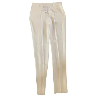 Pre-owned La Perla Ecru Synthetic Trousers