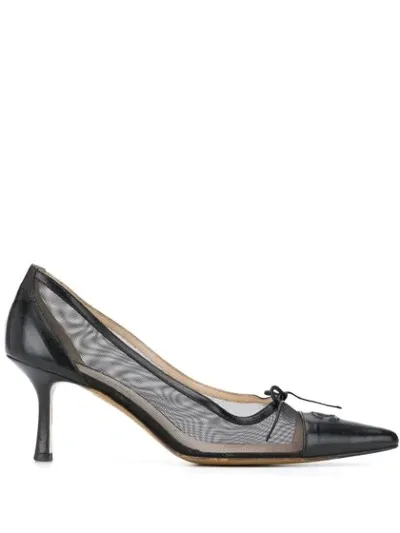 Pre-owned Chanel Sheer Panel Pumps In Black