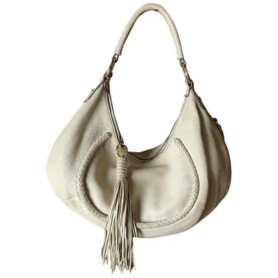 Pre-owned Lancel Leather Handbag In Beige