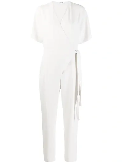 P.a.r.o.s.h Short-sleeve Wrap Jumpsuit In White