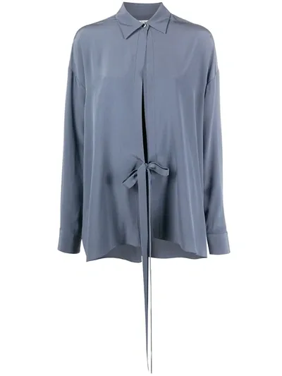 Ports 1961 Tie Front Blouse In Neutrals