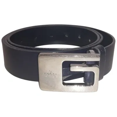 Pre-owned Gucci Leather Belt In Black