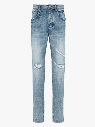 Purple Brand Distressed-effect Straight-leg Jeans In Blue