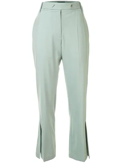 Eudon Choi Split-hem Flared Trousers In Green