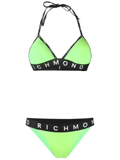 John Richmond Damyean Logo-print Bikini In Green