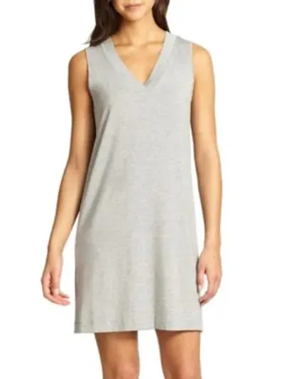 Hanro Champagne Knit Tank Gown In Grey Melange