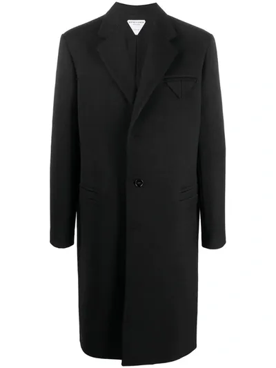 Bottega Veneta Single-breasted Coat In Black