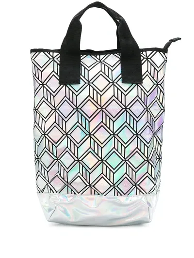 Adidas Originals Reflective Geo Print Tote Bag In Silver