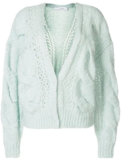 Iro Open Cable-knit Cardigan In Green