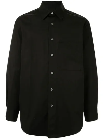 Wooyoungmi One Pocket Long-sleeved Shirt In Black