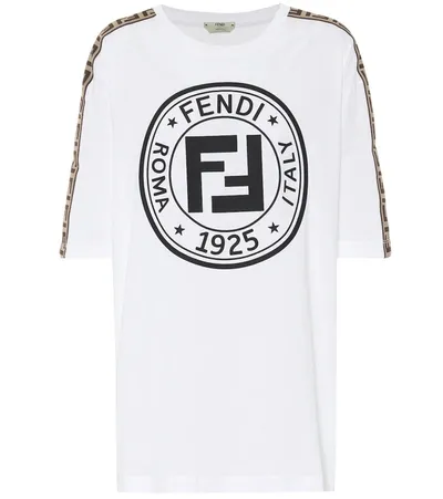 Fendi Oversized Cotton Jersey T-shirt In White