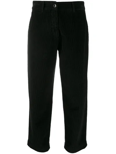 Nine In The Morning Cropped Corduroy Trousers In Black