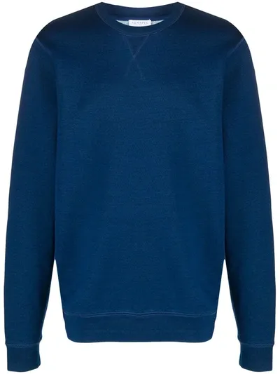 Sunspel Loopback Cotton Sweatshirt In Blue