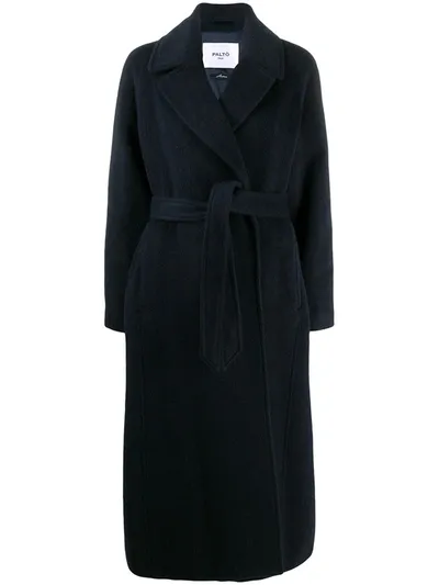 Paltò Oversized Belted Coat In Blue