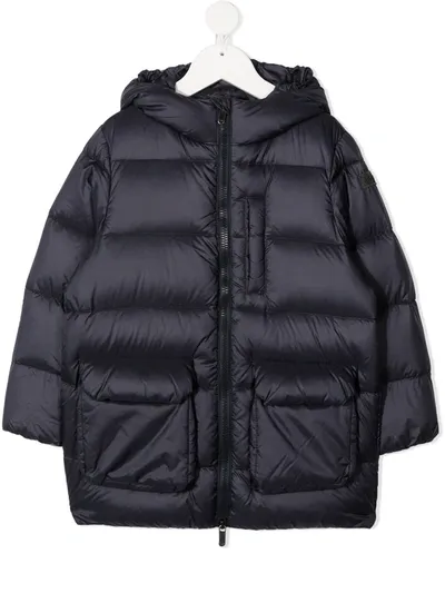 Il Gufo Kids' Three-pocket Padded Coat In Blue