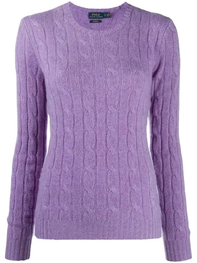 Polo Ralph Lauren Cable-knit Cashmere Jumper In Purple