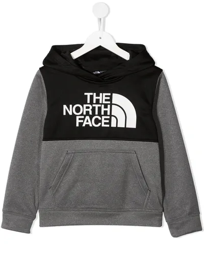 The North Face Kids' Two-tone Logo-print Hoodie In Black