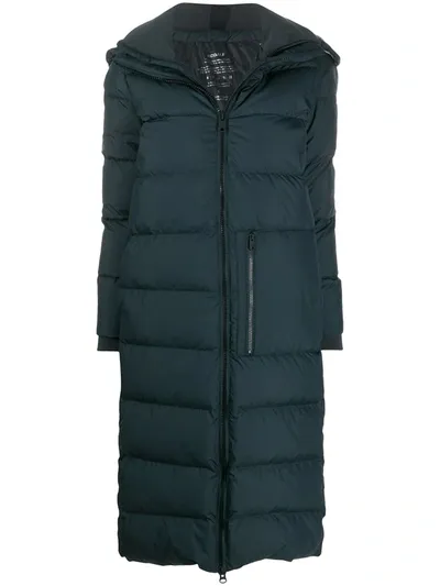 Ecoalf Hooded Puffer Coat In Blue