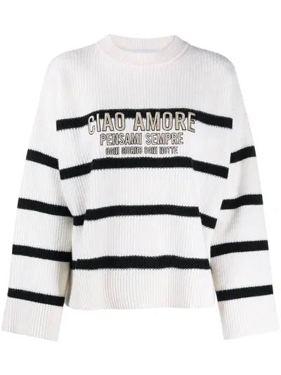 Giada Benincasa Ciao Amore Striped Jumper In White