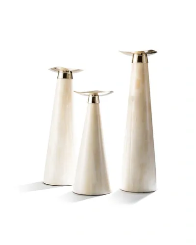 Ladorada Bone Candlestick Holder Trio Set