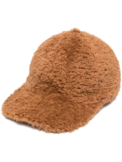 Forte Forte Teddy Baseball Cap In Brown