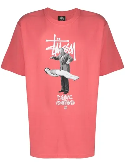 Stussy Levitate Photograph-print T-shirt In Red