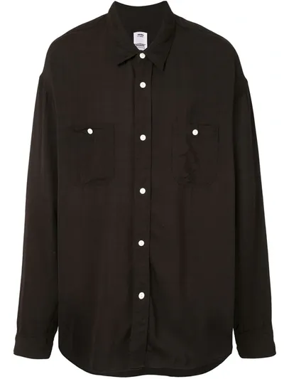 Visvim Long Sleeve Oversized Shirt In Black