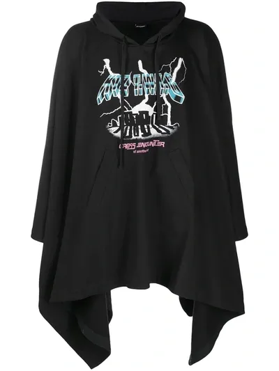 Ktz Thunder Unisex Poncho In Black