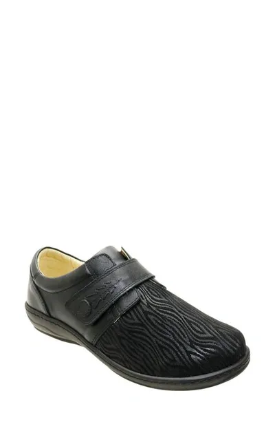 David Tate Evita Slip-on In Black Stardust Leather