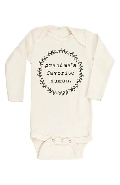 Tenth & Pine Kids'  Grandma's Favorite Human Organic Cotton Bodysuit In Natural