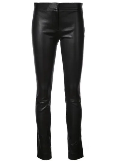 Derek Lam Leather Skinny Leggings In Black