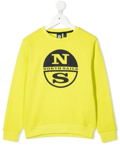 North Sails Teen Logo-print Organic Cotton Sweater In Yellow