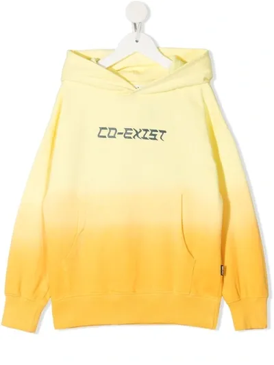 Molo Teen Slogan-print Gradient Hoodie In Yellow