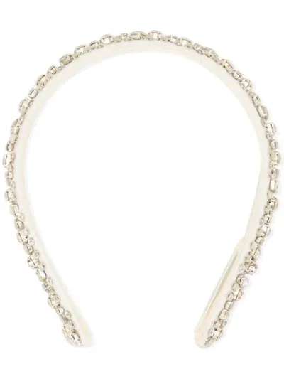 Jennifer Behr Crystal Embellished Headband In White