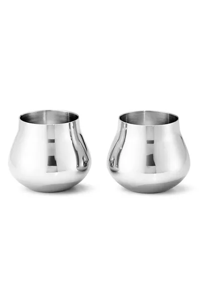 Georg Jensen Sky 2-piece Stainless Steel Shot Glass Set In Neutral