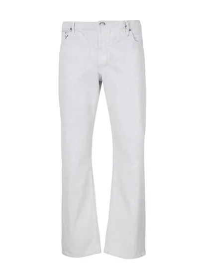 Maison Margiela Mid Rise Straight Leg Jeans In White