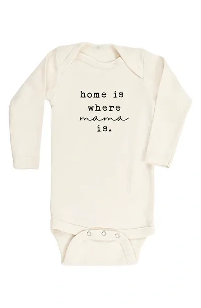 Tenth & Pine Kids' Home Is Where Mama Is Organic Cotton Bodysuit In Natural