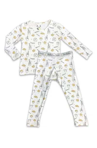 Bellabu Bear Unisex Milk & Cookies Pajama Set - Baby, Little Kid In Milk And Cookies