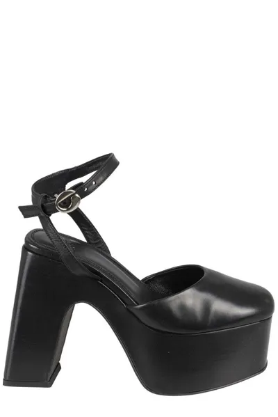 Coperni Bridge Platform Sandals In Black