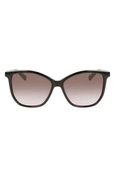 Longchamp 57mm Le Pliage Tea Cup Sunglasses In Black