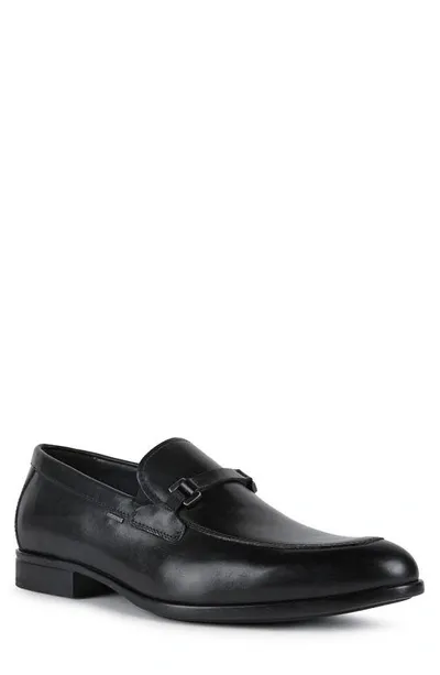 Geox Waterproof Leather Loafer In Black